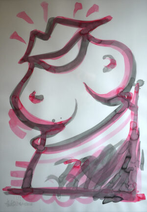 Fly Gal love rNb – acrylics on paper A2 2022