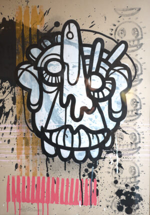 meditated – mixedia acrylics on paper A2 2022