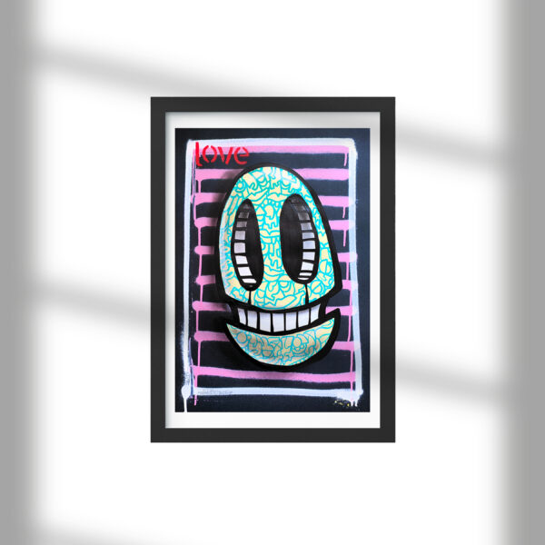 Green Flow Oibot Head – mixed media on blk paper A2 2025_1