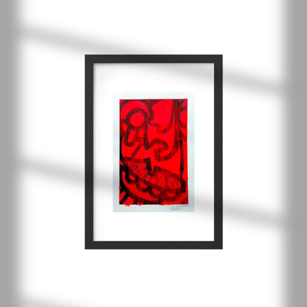 Red Alert Flow – Acrylics on paper A3 2022_1