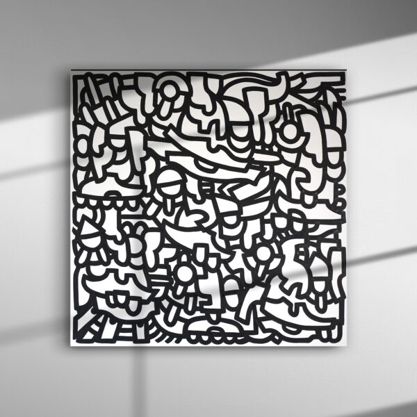 Waldhaus 2 – acrylics on canvas 100x100x2 wall