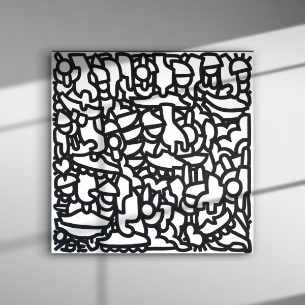 Waldhaus 3 – acrylics on canvas 100x100x2 wall